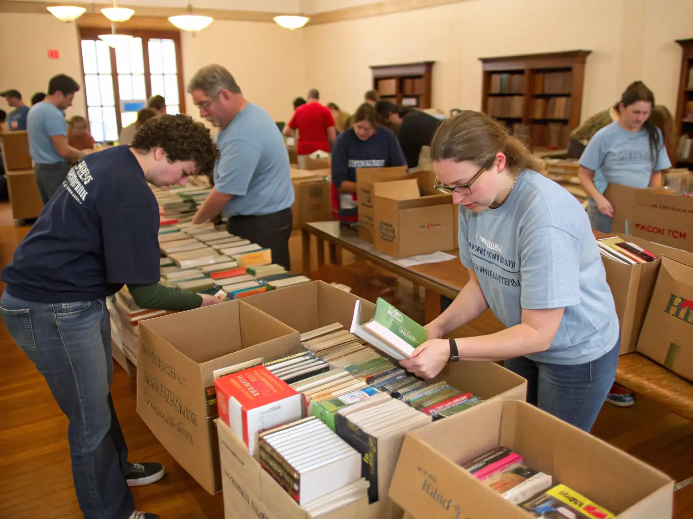 An image showing volunteers collaborating with local partners to strengthen literacy programs, highlighting the collaborative efforts to enhance educational opportunities.
